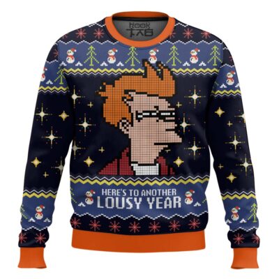 Here’s to another Lousy Year Futurama Ugly Christmas Sweater