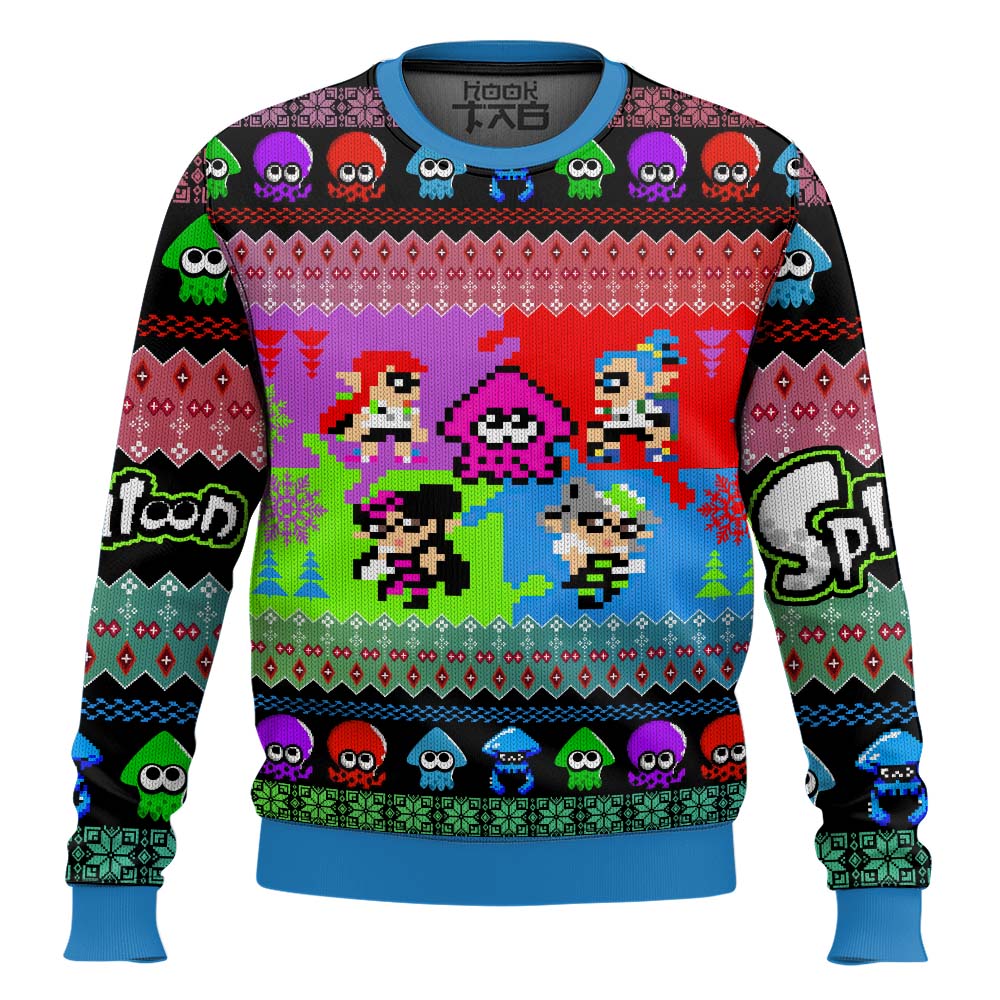 Hooktab Heroes Splatoon 2 Ugly Christmas Sweater Hooktab Heroes Splatoon 2 Ugly Christmas Sweater