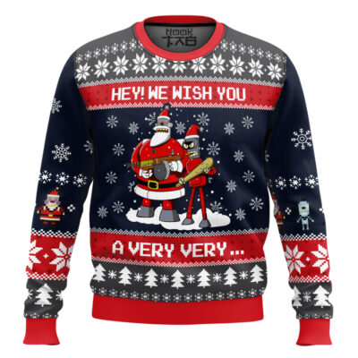 Hey! We Wish You A Futurama Ugly Christmas Sweater