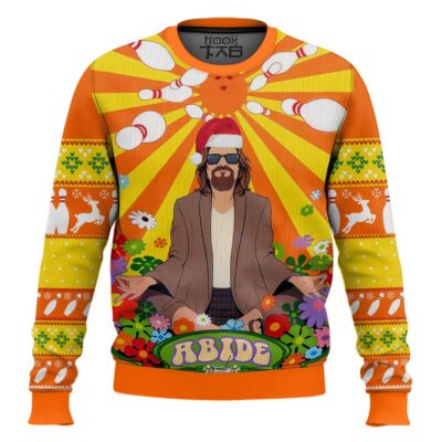 Hippie Abide The Big Lebowski Ugly Christmas Sweater