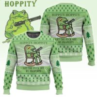 Hooktab Hippity Hoppity Get Out Of My Property Kermit The Frog Meme Ugly Christmas Sweater