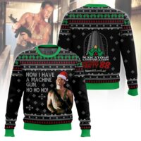 Hooktab Ho Ho Ho Machine Gun Die Hard Ugly Christmas Sweater