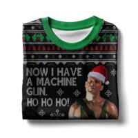 Hooktab Ho Ho Ho Machine Gun Die Hard Ugly Christmas Sweater