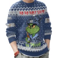 Hooktab Ho Ho Holy Sh!t I'm Drunk Busch Light Grinch Ugly Christmas Sweater