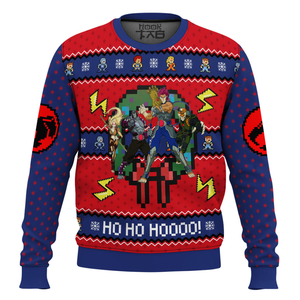 Hooktab Ho Ho Hoooo Thundercats Ugly Christmas Sweater Hooktab Ho Ho Hoooo Thundercats Ugly Christmas Sweater