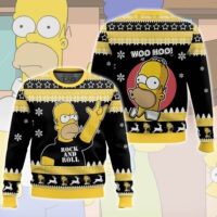 Hooktab Homer Rock And Roll The Simpsons Ugly Christmas Sweater