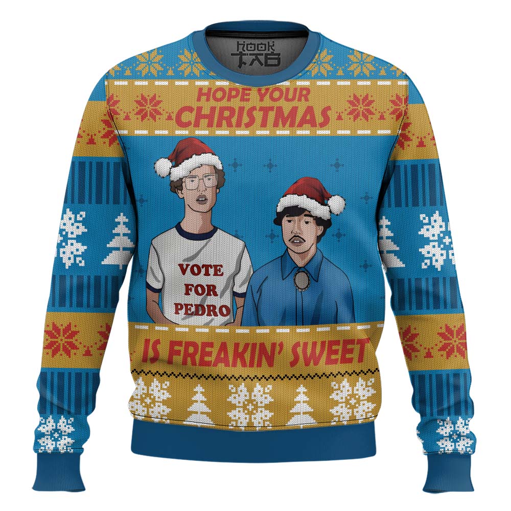 Hooktab Hope Your Christmas Is Freakin' Sweet Napoleon Dynamite Ugly Christmas Sweater Hooktab Hope Your Christmas Is Freakin' Sweet Napoleon Dynamite Ugly Christmas Sweater