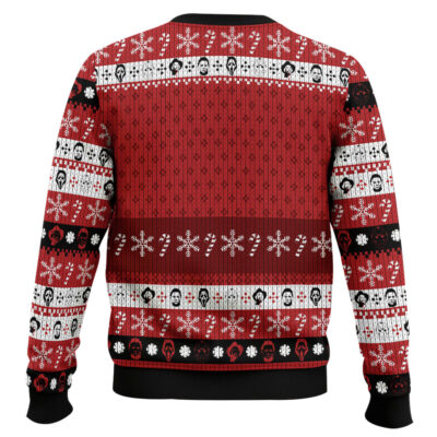 Hooktab Horror Guys Slashin Through The Snow Ugly Christmas Sweater