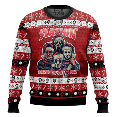 Horror Guys Slashin Through The Snow Ugly Christmas Sweater