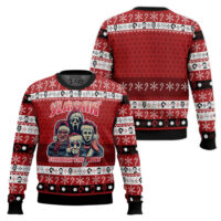 Hooktab Horror Guys Slashin Through The Snow Ugly Christmas Sweater