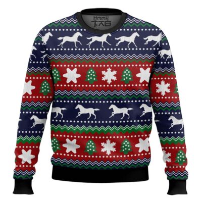 Horses Pattern Ugly Christmas Sweater