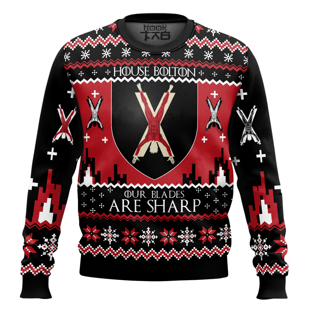 Hooktab House Bolton Game Of Thrones Ugly Sweater Hooktab House Bolton Game Of Thrones Ugly Sweater