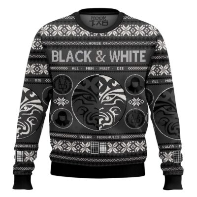 House Of Black and White Valar Morghulis Game Of Throne Ugly Christmas Sweater