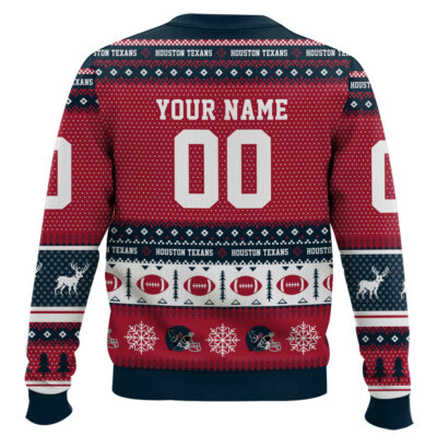 Hooktab Houston Texans – Custom Name And Number Ugly Sweater