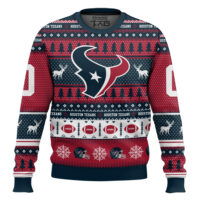 Hooktab Houston Texans - Custom Name And Number Ugly Sweater