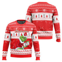 Hooktab How The Grinch Budweiser Ugly Christmas Sweater