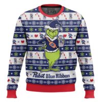 Hooktab How The Grinch Stole Pabst Blue Ribbon Ugly Christmas Sweater