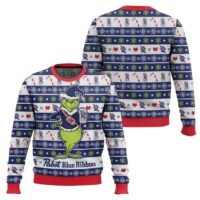 Hooktab How The Grinch Stole Pabst Blue Ribbon Ugly Christmas Sweater