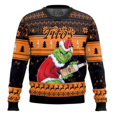 How The Grinch Stole Tito's Vodka Ugly Christmas Sweater