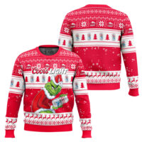 Hooktab How The Grinch That Stole Coors Light Ugly Christmas Sweater
