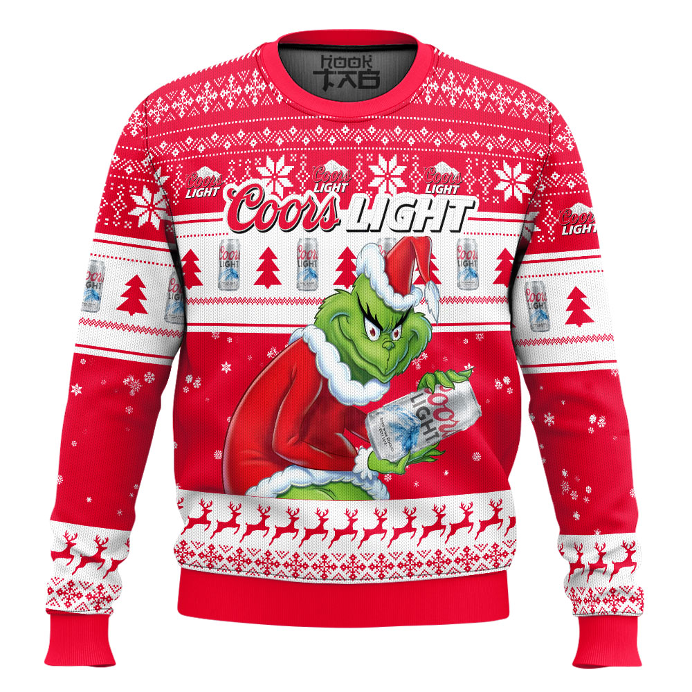 Hooktab How The Grinch That Stole Coors Light Ugly Christmas Sweater Hooktab How The Grinch That Stole Coors Light Ugly Christmas Sweater