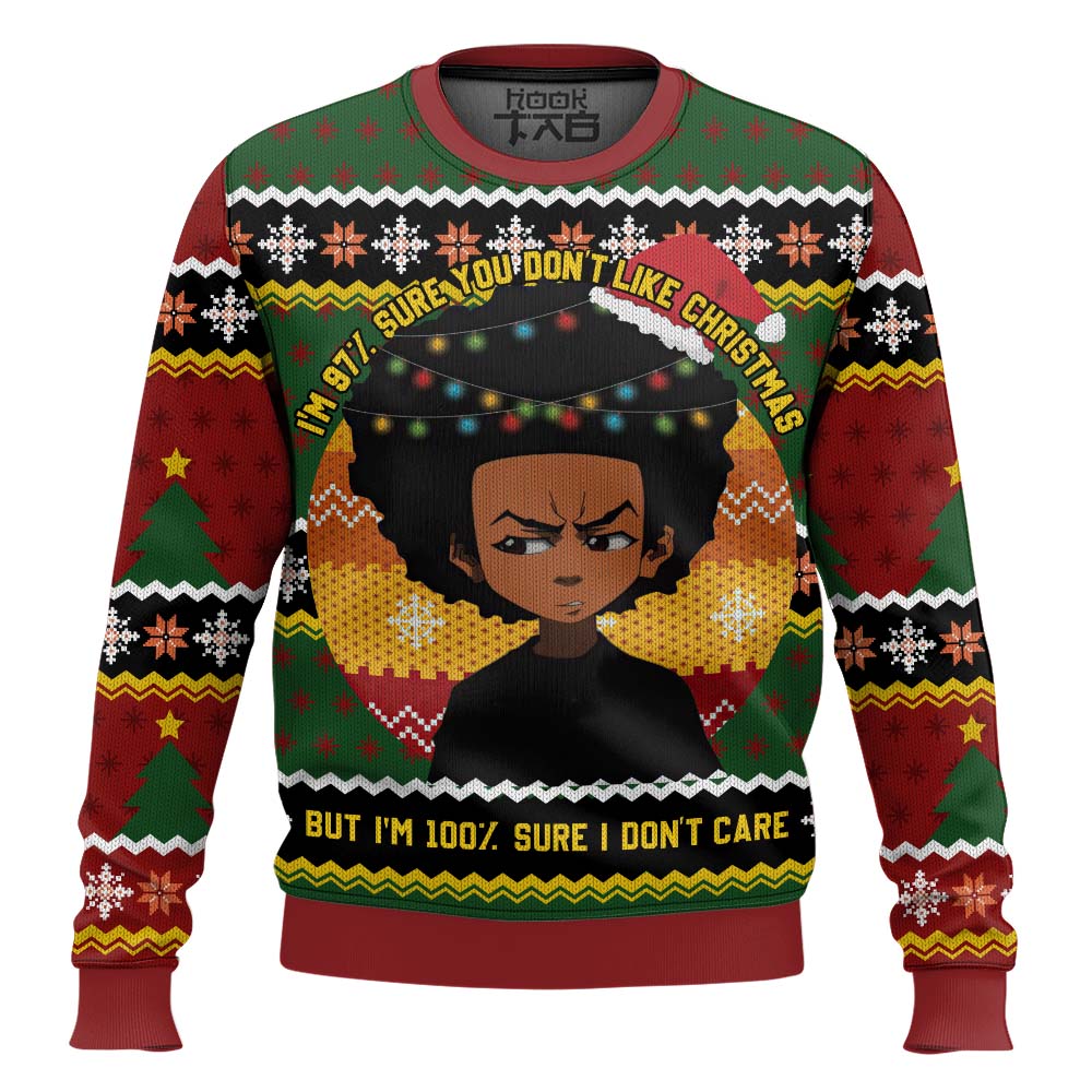 Hooktab Huey Freeman The Boondocks Ugly Christmas Sweater Hooktab Huey Freeman The Boondocks Ugly Christmas Sweater