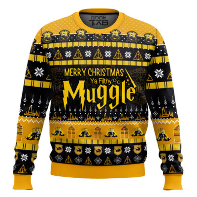 Hufflepuff Merry Christmas Ya Filthy Muggle Sweater