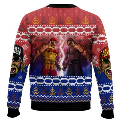 Hooktab Hulk Hogan vs Hollywood Hogan WWE Ugly Christmas Sweater