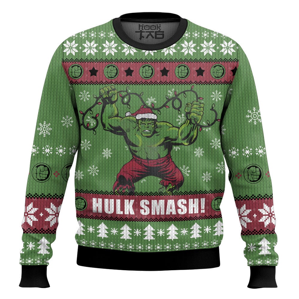 Hooktab Hulk Smash! Ugly Christmas Sweater Hooktab Hulk Smash! Ugly Christmas Sweater