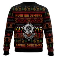 Hooktab Hunting Demons Saving Christmas Kaz 2y5 Supernatural Ugly Christmas Sweater