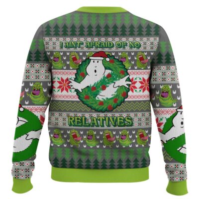 Hooktab I Ain’t Afaird Of No Relatives Ghostbusters Ugly Christmas Sweater