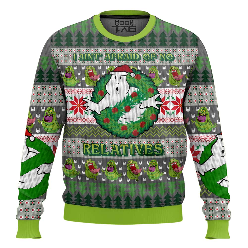 Hooktab I Ain't Afaird Of No Relatives Ghostbusters Ugly Christmas Sweater Hooktab I Ain't Afaird Of No Relatives Ghostbusters Ugly Christmas Sweater