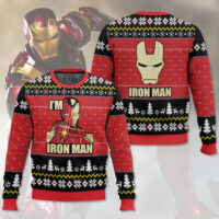 Hooktab I Am Iron Man Ugly Christmas Sweater