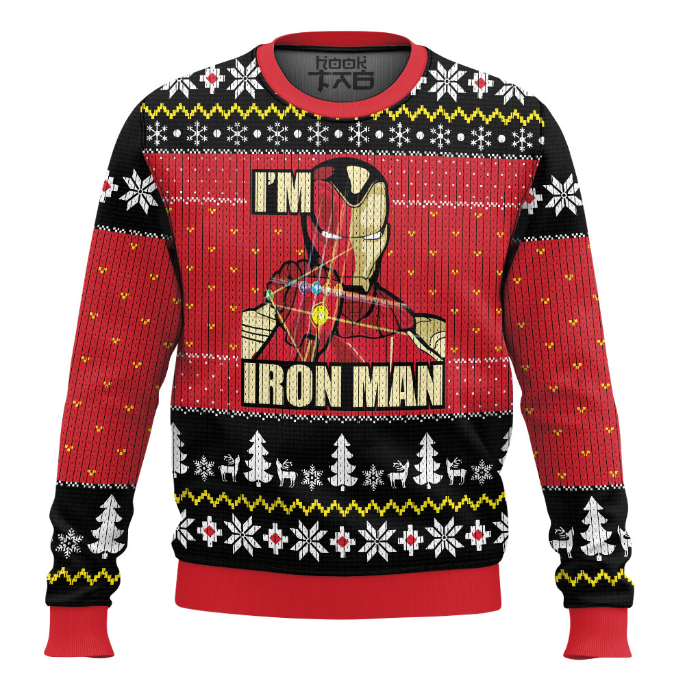 Hooktab I Am Iron Man Ugly Christmas Sweater Hooktab I Am Iron Man Ugly Christmas Sweater