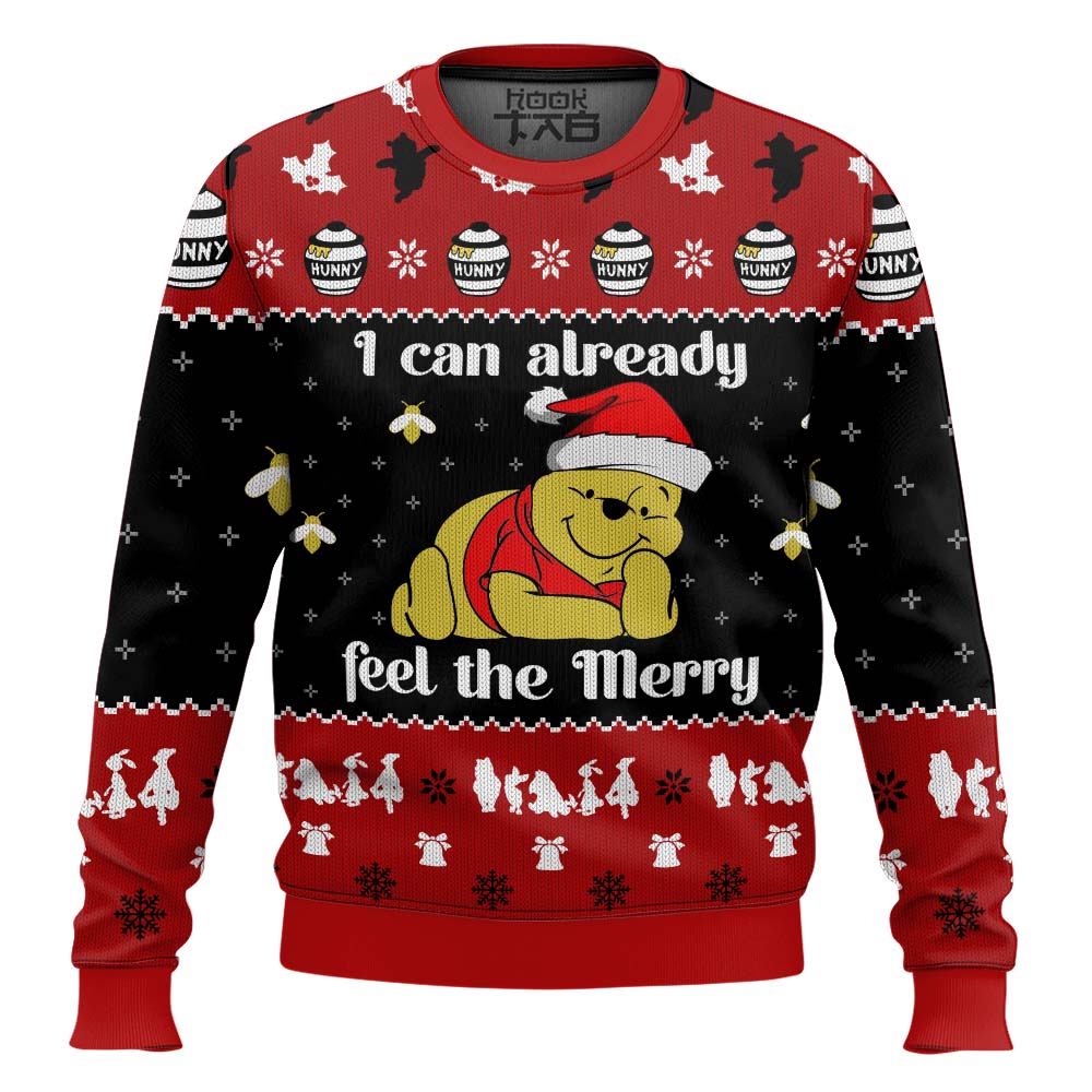 Hooktab I Can Already Feel The Merry Winnie-the-Pooh Ugly Christmas Sweater Hooktab I Can Already Feel The Merry Winnie-the-Pooh Ugly Christmas Sweater