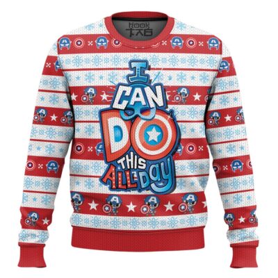 I Can Do This All Day Captain America Ugly Christmas Sweater