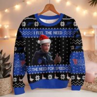 Hooktab i Feel The Need The Need For Speed op Gun Ugly Christmas Sweater