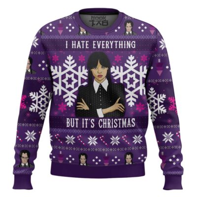 I Hate Everything Wednesday Ugly Christmas Sweater