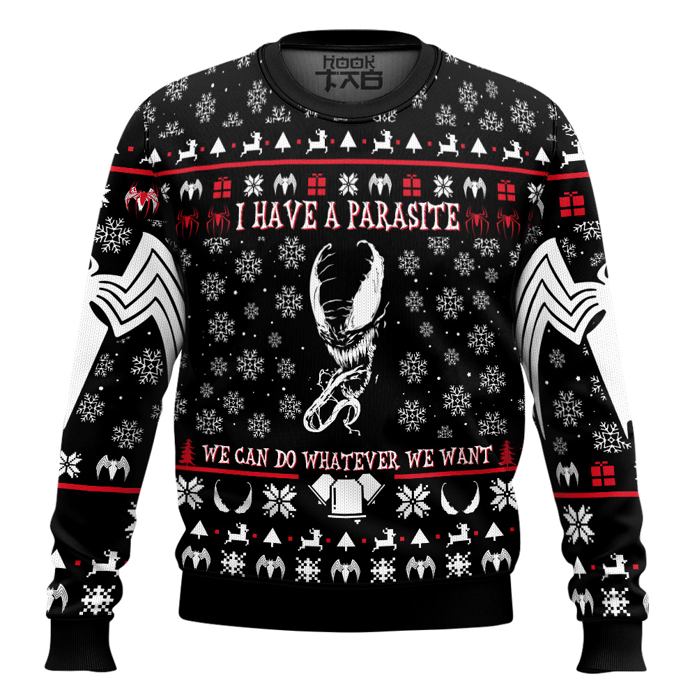 Hooktab I Have A Parasite Marvel Venom Ugly Christmas Sweater Hooktab I Have A Parasite Marvel Venom Ugly Christmas Sweater