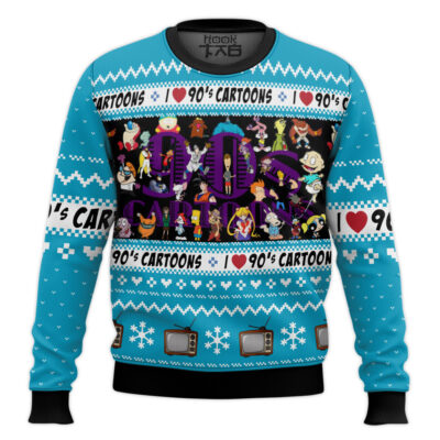 I Love The 90s Cartoons Ugly Christmas Sweater