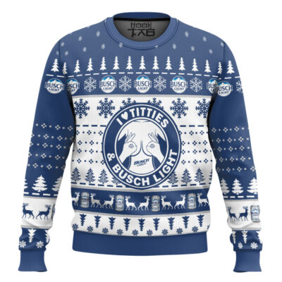 I Love Titties And Busch Light Ugly Christmas Sweater