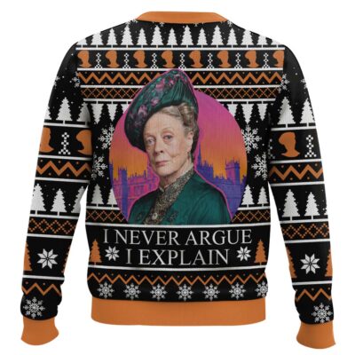 Hooktab I Never Argue I Explain Downton Abbey Ugly Christmas Sweater