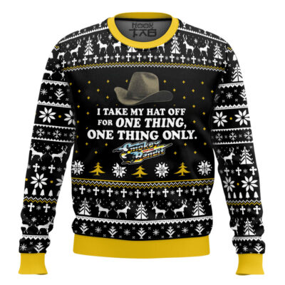 I Take My Hat Off For One Thing Smokey And The Bandit Ugly Christmas Sweater
