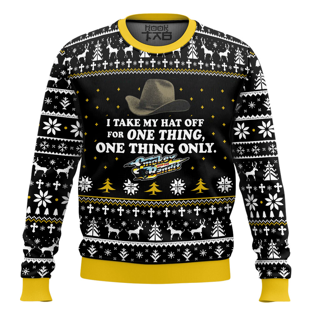 Hooktab I Take My Hat Off For One Thing Smokey And The Bandit Ugly Christmas Sweater Hooktab I Take My Hat Off For One Thing Smokey And The Bandit Ugly Christmas Sweater