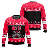 Hooktab I Wanna Rock & Roll AC/DC Ugly Christmas Sweater