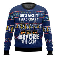 Hooktab I Was Crazy Before The Black Cat Familys Ugly Christmas Sweater