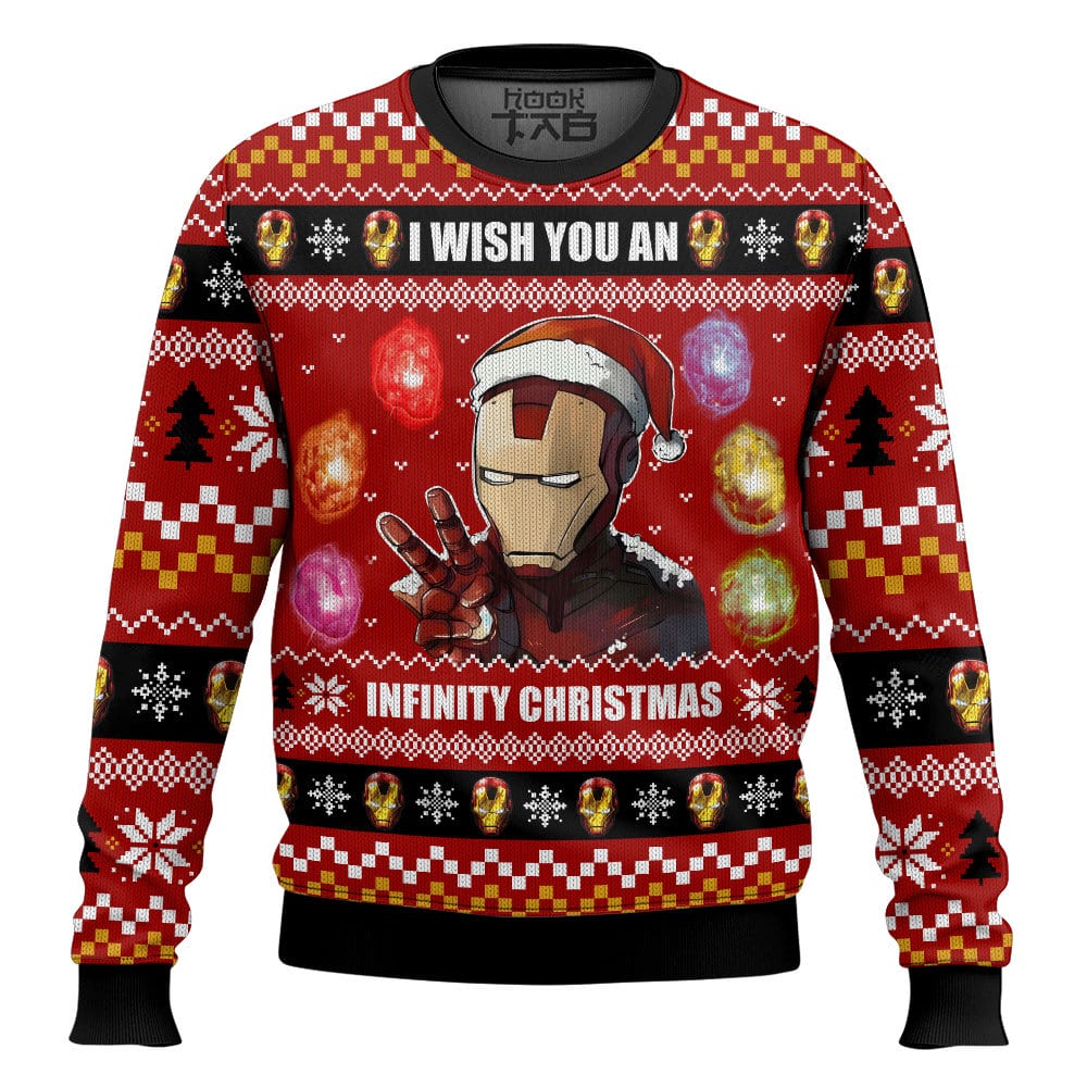 Hooktab I Wish You A Infinity Christmas Iron Man Ugly Christmas Sweater Hooktab I Wish You A Infinity Christmas Iron Man Ugly Christmas Sweater