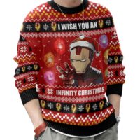 Hooktab I Wish You A Infinity Christmas Iron Man Ugly Christmas Sweater