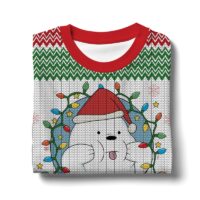 Hooktab Ice Bear Merry Christmas We Bare Bear Ugly Christmas Sweater