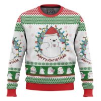 Hooktab Ice Bear Merry Christmas We Bare Bear Ugly Christmas Sweater